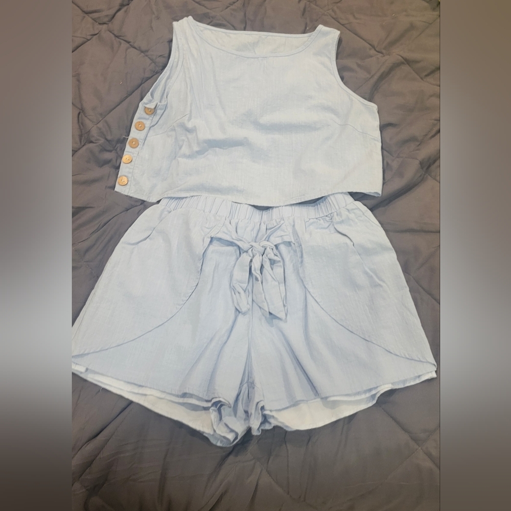 SHEIN Sky Blue Casual Set
